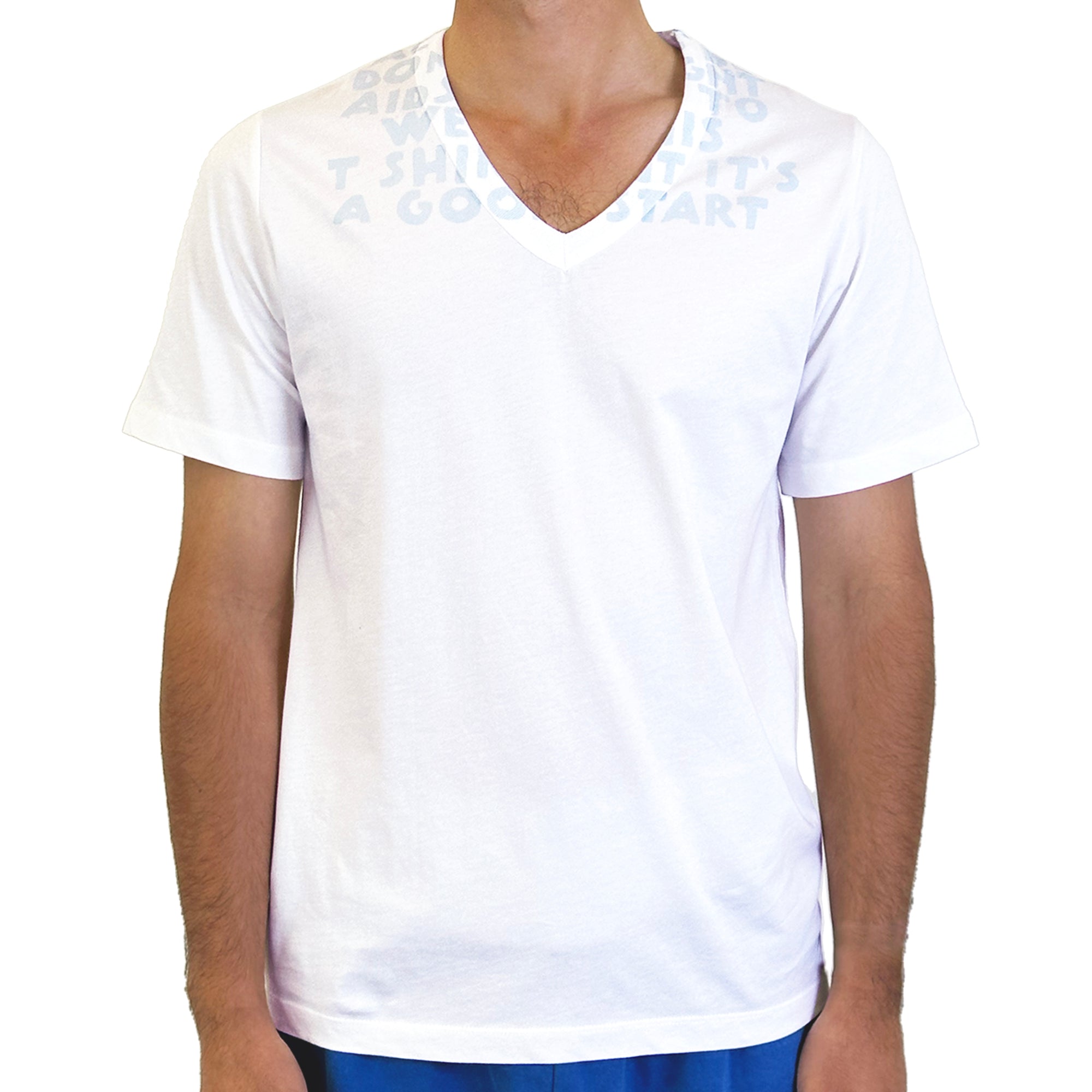 AIDS Charity T-shirt – White/Blue