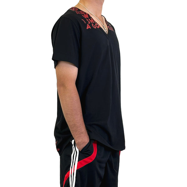 AIDS Charity T-shirt – Black/Red