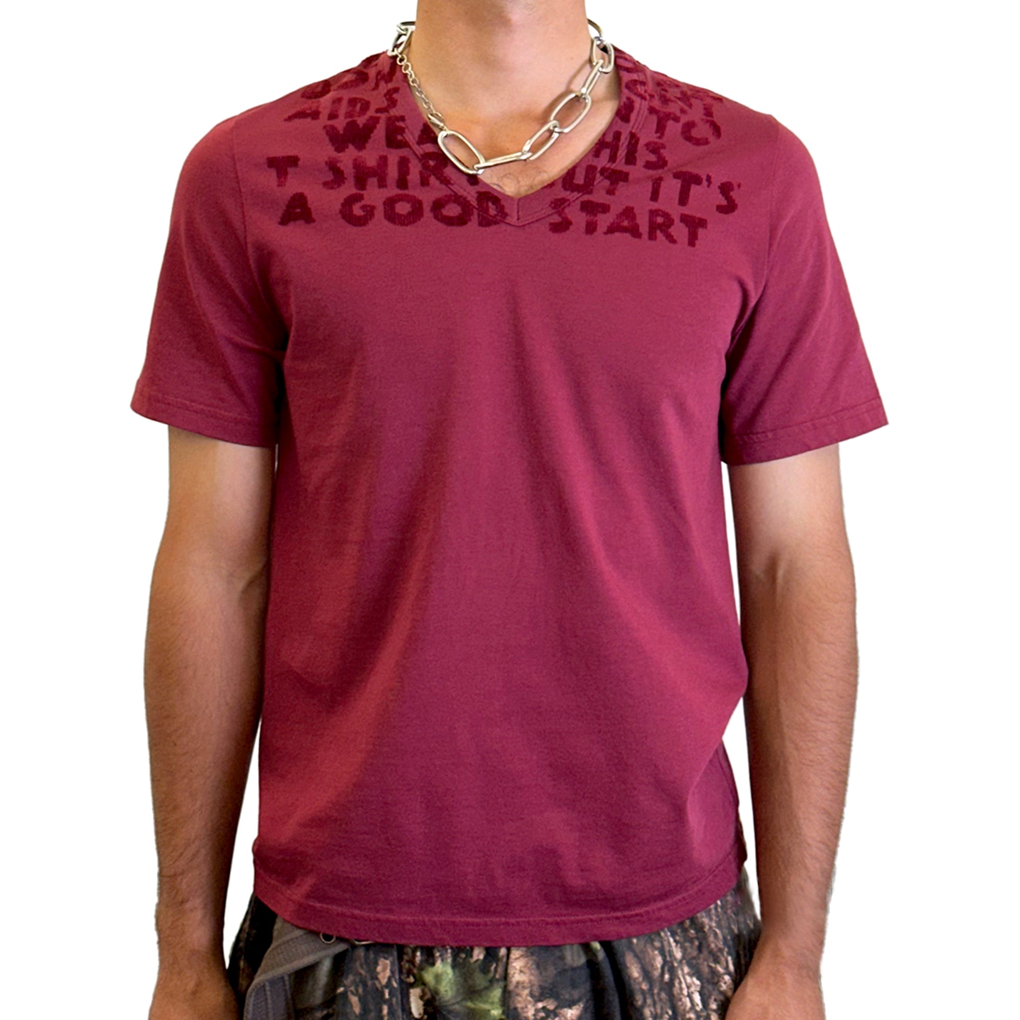 AIDS Charity T-shirt – Burgundy