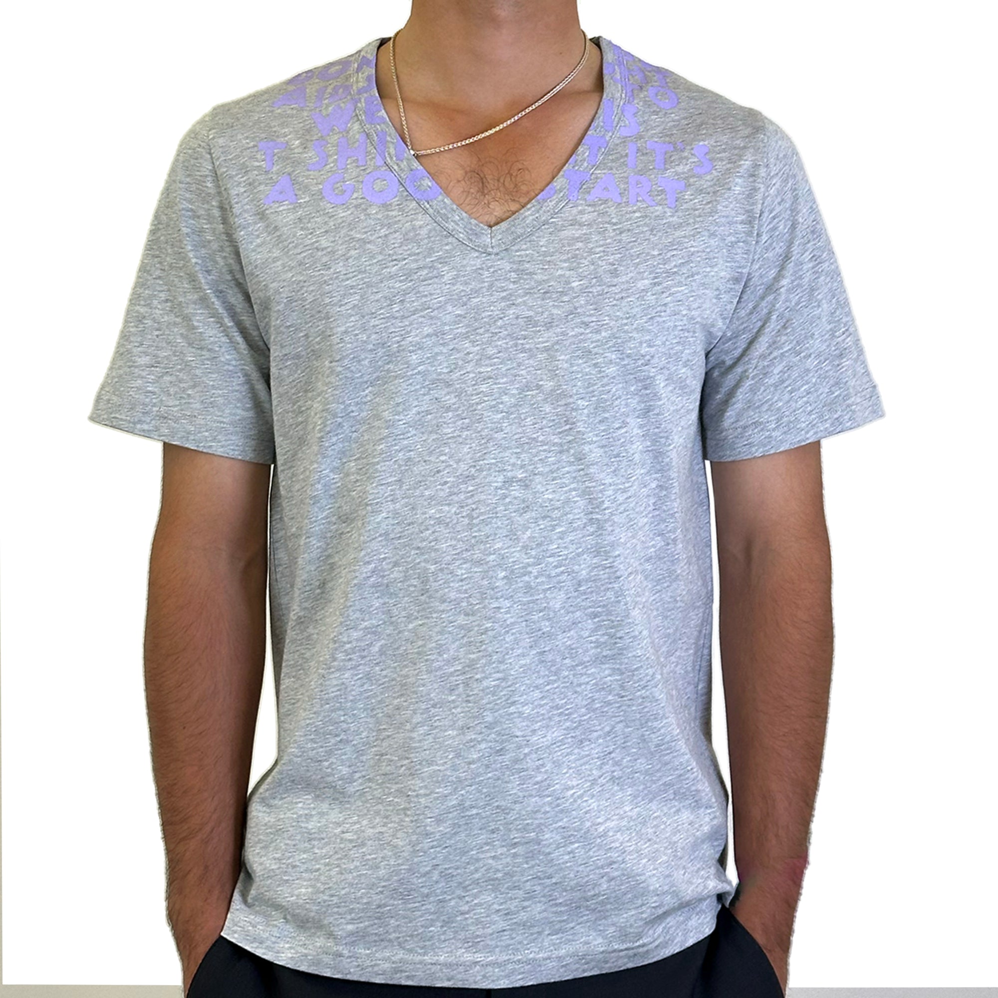 AIDS Charity T-shirt – Grey/Purple