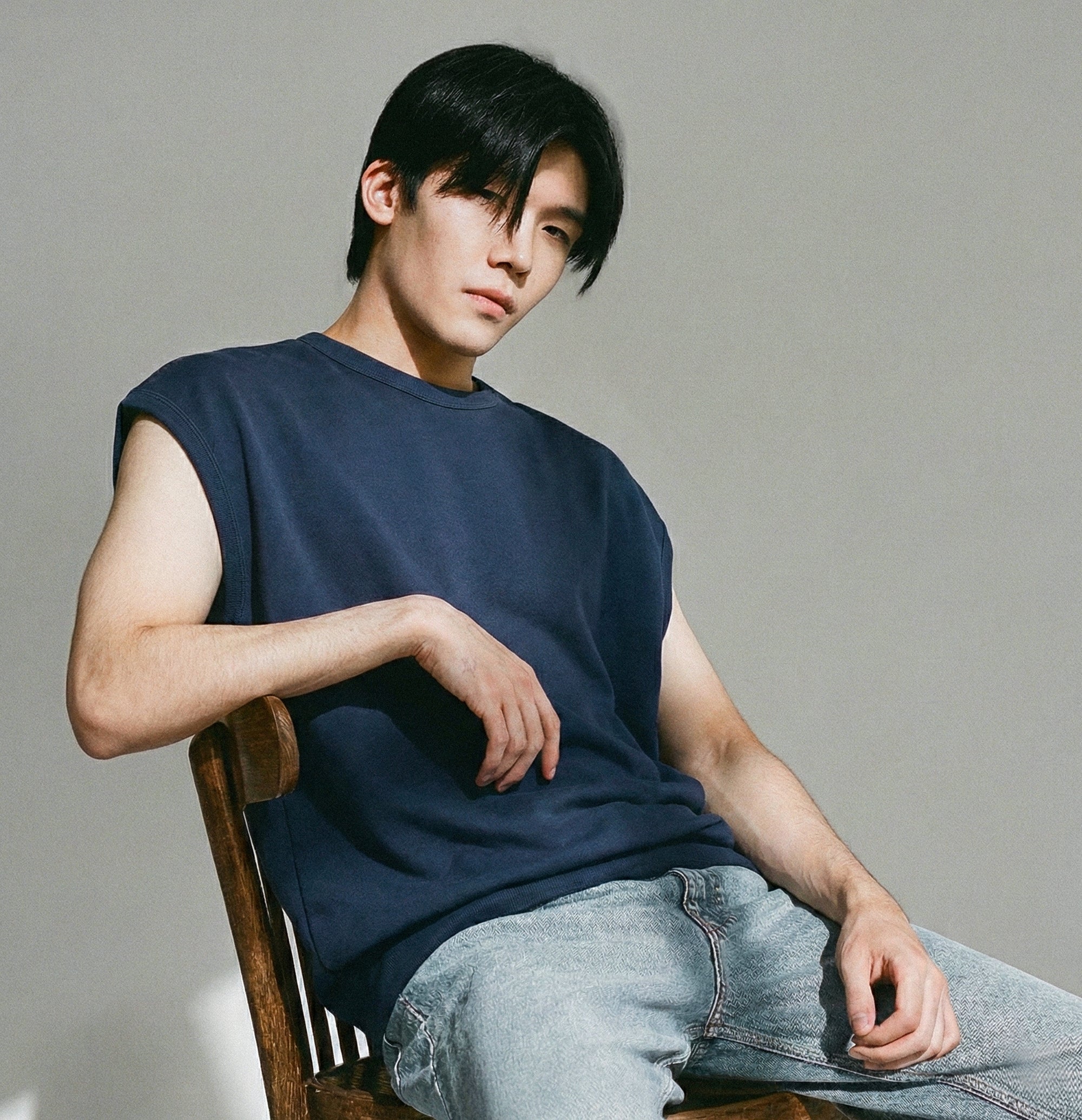 Dropped Shoulder Oversized Sweatshirt - Ink Blue